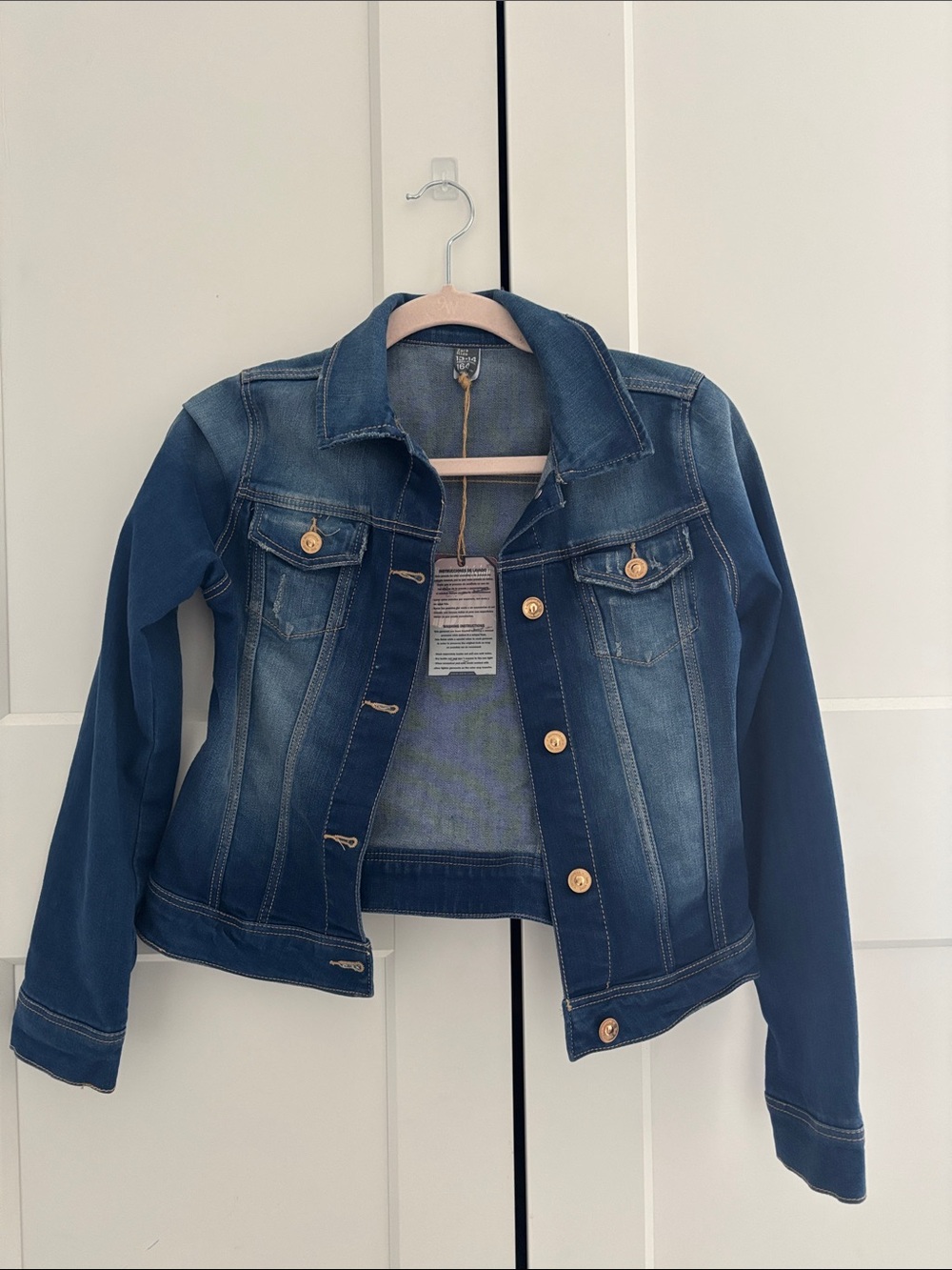 Zara Girls' Dark & Medium Blue Denim Jacket